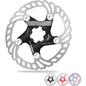 BUCKLOS IIIPRO 140mm 160mm 180mm 203mm Floating Bike Disc Brake Rotor with 6 Bolts, Mountain Bike MTB Stainless Steel Bicycle Disc Brakes Rotors for Road Bike/Ebike/BMX(Black)