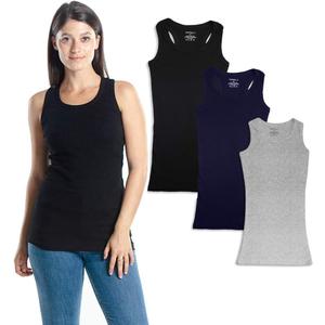 Emprella Tank Tops for Women 3 Pack Assorted Ribbed Racerback Tanks,Small