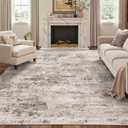 6x9 Area Rugs Living Room Rugs - Washable Abstract Soft Thin Large Rug Indoor Floor No Slip Rug Carpet for Bedroom Washable Rugs Home Decor, Brown