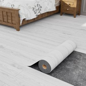 Oxdigi Peel and Stick Vinyl Flooring Roll 23"x 393"/64 Sq.Ft, Thicken Self Adhesive Vinyl Floor Tiles Wood Plank Flooring Waterproof Wear-resistant for any Room, Easy DIY Floor Coverings, White-Washed