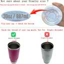30oz Flip Straw Lid for Stanley Quencher H2.0 Tumbler, 2 Pack Leak Proof Lid Replacement No Spill Cover for Stanley Cup Accessories ProTour (Rose Quartz,Cream)