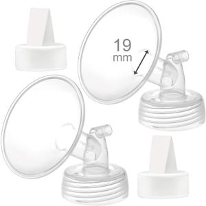 Maymom 19mm Flange and Duckbill Valve Compatible with Spectra S1 Spectra S2 Breastpump Not Original Spectra S2 Accessories Spectra Pump Parts Replace Spectra Duckbill Valve and Flange