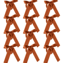 12 Pcs Camel Napkin Rings Bow Velvet Napkin Holders Buckle for Wine Bottles Valentines Candlestick Holiday Birthday Party Anniversary Dinner Wedding Dining Table Decoration