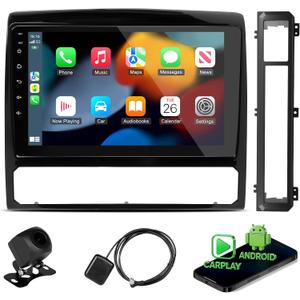 9 Inch Car Radio Stereo Fit for Toyota Tacoma 2005-2015, 2+64GB, with CarPlay & Android Auto, Android 14, GPS Navigation, Bluetooth 5.0, Backup Camera Input, Steering Wheel Control