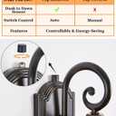Dusk to Dawn Outdoor Wall Light Vintage Wall Lamp Outside with IP65 Sensor Exterior Light Fixtures Wall Mount Porch Light E26 Exterior Wall Sconces in Black with Gold Rim for House 2-Pack
