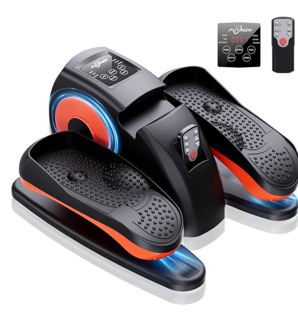 Under Desk Elliptical Machine, Electric Ellipse Leg Exerciser as Seen on Tv for Seniors with 12 Adjustable, Quiet Portable Elliptical Machine, Seated Pedal Exerciser with Remote Control