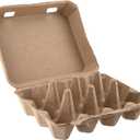 SEUNMUK 50 Pack 12 Cell Empty Egg Cartons,Brown Pulp Fiber Egg Tray Holder Stackable Egg Container holder with Lids for Storing Eggs