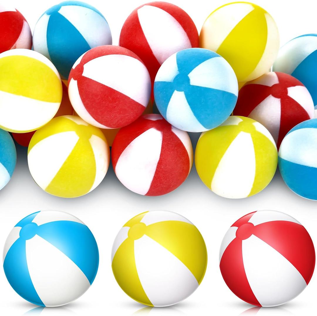 Soulchen 24 Pcs Beach Table Tennis Balls 40mm Summer Plastic Balls Bulk Novelty Fun Accessories for Pool Beach Theme Party Birthday Table Tennis Gift