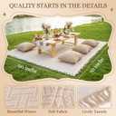 Extra Large Outdoor Boho Picnic Blanket with Table Runner and 6 Throw Pillows Covers for Outdoor Essentials Beach Accessories Basket Set Oversized Manta Yard Outside Mat Wedding Party Decor Sage Green