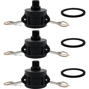 SAFBY 3pcs Gallon IBC Tote Fittings Adapter 275 330 Male Thread 2" Camlock to 3/4 inch Garden Water Hose