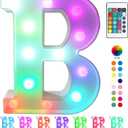 Pooqla Colorful LED Marquee Letter Lights with Remote  Light Up Marquee Signs  Party Bar Letters with Lights Decorations for The Home - Multicolor B