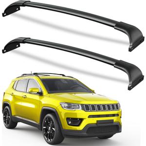 Wonderdriver Roof Rack Cross Bars 220lbs Compatible with Jeep Compass 2018-2025, Heavy Duty All-Metal Aluminum Roof Rails Crossbars Cargo Canoe Black Rooftop Cargo Carrier Luggage