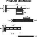2 Pack Adjustable Headboard Brackets for Bed Base, Metal Headboard Brackets kit for Bed Frame, Black Footboard Extension Kit Compatible with Twin Full Queen King Bed