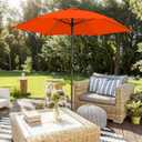 7.5FT Large Outdoor Patio Umbrella with Crank & Tilt - Durable Market Umbrella for Outdoor Patio with 6 Fiberglass Ribs for Poolside, Deck, Yard, Garden, Orange