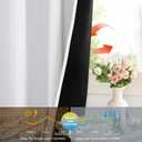 NICETOWN 100% Blackout Curtain Panels, Rod Pocket Window Curtains with Black Liner for Nursery, 84 inches Drop Cold and Full Light Blocking Draperies (White, 2 Pieces, 52 inches Wide Each Panel)
