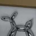 Disco Silver Balloon Dog Sculpture, DJ Table Decoration, Gift for Art and Music Enthusiasts, Disco Electroplated Mirror Finish