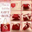 Hsei 40 Pcs Mother's Day Small Thank You Gift Bags with Handles 5.5''x 2.4''x 4.7'' Gold Foil Thank You Mini Paper Bags with Bow Ribbon Party Favor for Wedding Birthday(Red)