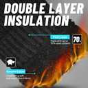 2 x Whiteleopard Men's Winter Gloves Warm Lining Elastic Cuff - Knit Stretchy Cold Weather Warm Knit Thick Gloves Mittens (Black, M)