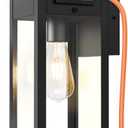 Dusk to Dawn Outdoor Light Fixtures Wall Mount, Outdoor Porch Lights with GFCI Outlet, Dusk to Dawn Outdoor Lighting for Doorway, Garage- Black, 1 Pack