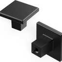 Hickory Hardware 7 Pack of Square Kitchen Cabinet Knobs, Quality Drawer and Dresser Knob, Handle Pulls for Cabinet Doors, Bathroom Drawers, 1-3/16 Inch, Matte Black