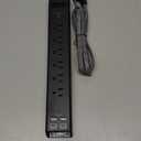 Surge Protector Power Strip - Extension Cord with Addtam 6 AC Outlets 4 USB (2 USB-C Ports), 1875W/15A, Flat Plug with Overload Surge Protection, Outlet Extender for Home Office Dorm Room Essentials