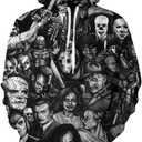 CHLOBLOM Horror Movie Cosplay Hoodie Scary Costume Novelty Jacket Sweatshirt (XX-Large, Color 3)