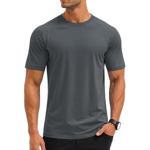 MAGCOMSEN Men's Rash Guard Swim Shirts UPF UV Short Sleeve Surf Water Shirt (Black, M)