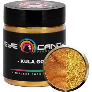 Eye Candy Pigments Premium Gold Mica Powder - Kula Gold (25gr) - for Epoxy, Resin, Soap, Paint, Woodworking, Acrylic Pouring, Bath Bombs, Fishing Lures - DIY Arts and Crafts Additive