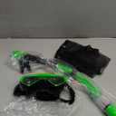 Snorkel Set Adults Snorkeling Gear Anti-Fog Panoramic View Swim Mask Dry Top Snorkel Kit with Carry Bag for Snorkeling Scuba Diving Swimming Travel (Grass Green+Black)