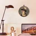 Whimsical Chicken Round Wall Art Framed, Dark Moody Rooster Round Wall Decor, Rustic Farm Animal Chicken Hanging Canvas Prints Wall Sculptures for Kitchen Bedroom Living Room Decor, 10x10 Inch