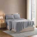 Nestl King Sheet Set - Luxury 1800 Ultra-Soft Microfiber King Bed Sheets - Double Brushed - Deep Pockets - Easy Fit - 45Piece Set - Bedding Sheets & Pillowcases (King, Grey)