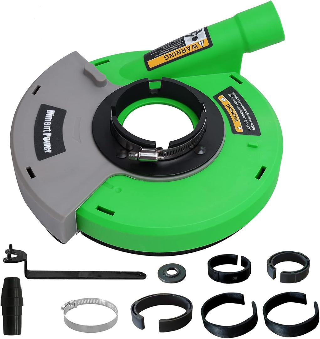 Diment Power Universal Surface Grinding Dust Shroud for Angle Grinder 7-Inch. Collect Grinding Dust-Stone, Cement, Marble, Rock, Granite, Concrete