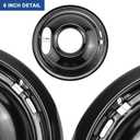 W10290350 W10290353 Porcelain Drip Pan Set & MP22YA Electric Range Burner Element Fit for W-hirlpool A-mana C-rosley Electric Range, 4 Pack Black Drip Pans & Stove Burners Replacement by Fetechmate