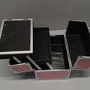 Joligrace Makeup Train Case Makeup Case Organizer Portable Cosmetic Box Storage with 2 Trays Mirror Locking Make Up Travel Case for Nail Kits Cosmetics Craft Traveling Makeup Box Mermaid Pink