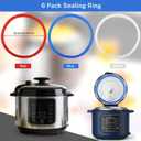 Sealing Ring Compatible with Instant Pot 6 Quart, 6-Pack Food-Grade | Silicone Gasket Replacement for 5 & 6 Qt Duo/Duo Plus/Ultra/Lux, Enhanced Leak-Proof Seal for High Pressure Cooking, Multi...