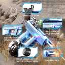 Electric Water Gun for Adults Kids, with Lighting Effects, Automatic & Manual Dual Mode High Powered High Capacity Squirt Guns, 32 FT Range for Adult Kid (Solid - Blue)