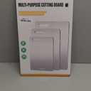 Titanium Cutting Boards Set of 3, 100% Pure Titanium Kitchen Cutting Board, Double-Sided Non-Toxic Cutting Board, Ideal for Slicing and Dicing Meats, Features Handle, Dishwasher Safe (Silver)