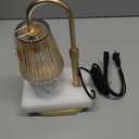 Candle Warmer Lamp with Timer - Electric Candles Wax Warmers Glass Lamps for Jar Candles Burner Adjustable Height and Dimmable Light Modern No Flame Scented Candle Warming Lantern, Amber