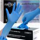 FINITEX Blue Disposable Nitrile Exam Gloves - 200 PCS/BOX 3.5mil Rubber Powder-Free Latex-Free Medical Cleaning Food Gloves, L