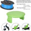 String Trimmer Line Spool - Single Line Auto-Feed Replacement Trimmer Line Spool for Greenworks, 6 Spools & 1 Cap