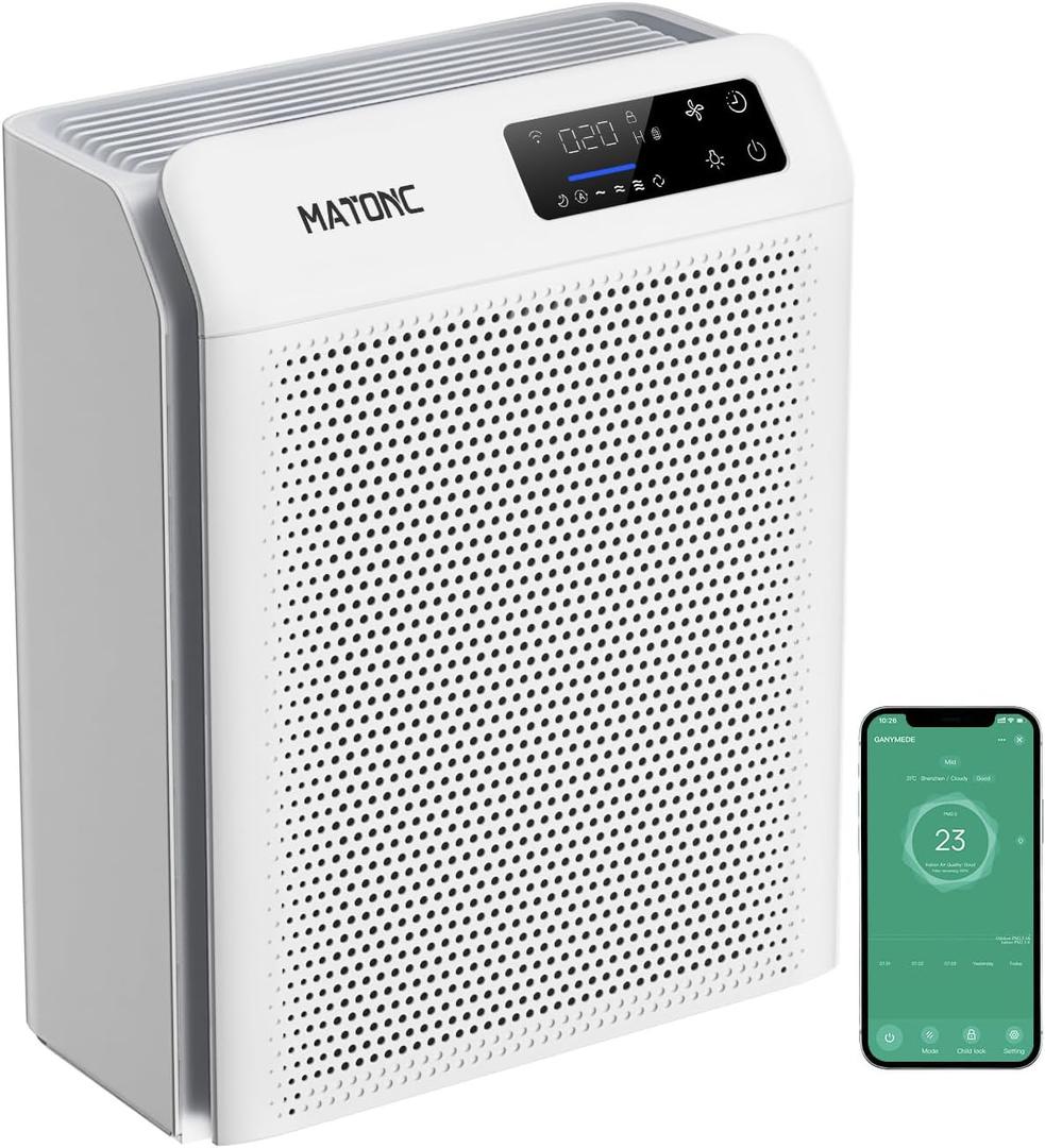 Air Purifiers for Home Large Room Cover Up to 3500 ft with Smart WiFi APP Control,Powerful HEPA Air Purifier with AQI Display,Ultra-Quiet Sleep Mode,Auto Mode, Air Cleaner for Pet Hair Odors Pollen