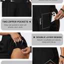 Blooming Jelly Women's Workout Shorts Athletic Running Shorts Crossover High Waisted Gym Shorts with Zipper Pockets (Black, S)