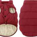ASENKU Dog Winter Coat - Waterproof Windproof Dog Jacket, Warm Snowproof Doggie Puffer Vest for Cold Weather, Lightweight Snow Coats for Small Medium Large Dogs (3XL, Red)