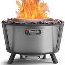 TURBRO 29 Inch Smokeless Fire Pit for Outdoor Wood Burning, Stainless Steel Camping Stove with Stand, Removable Ash Pan, Waterproof Storage Bag, Pluto R29, Black