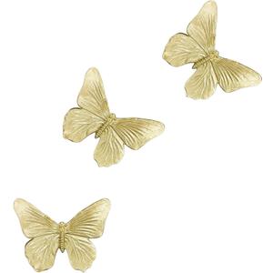 GUSFREUD 3D Butterfly Wall Decor Set – Resin Wall Decorations for Living Room, Bedroom, Garden, Yard, Outdoor and Gallery Walls - Antique Gold - Set of 3