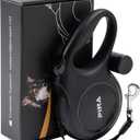 PINA Upgraded Retractable Dog Leash, 26 ft Dog Leash for Small Medium Large Dogs Up to 110lbs, Heavy Duty Reflective Nylon Tape 360 Tangle-Free, with Anti-Slip Handle, One-Handed Brake, Pause, Lock (Black)