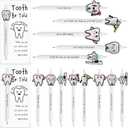 10 Sets Dental Gifts for Hygienists Assistants Dentists Tooth Pens with Thank You Cards for Dental Hygienists Appreciation Week Teeth Health Month Christmas 5 Styles Office Accessories