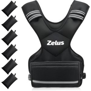 ZELUS Weighted Vest for Men and Women /20-32lb Vest with 6 Ironsand Weights for Home Workouts | Adjustable Body Weight Vest Exercise Set for Cardio and Strength Training