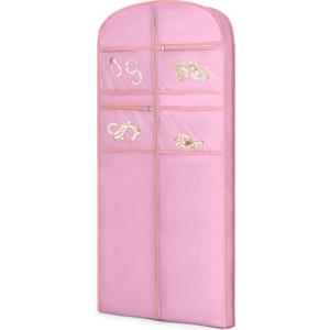 65" Garment Bag for Travel for Hanging Clothes Storage Hanging Suit Cover with Zipper and Accessory Storage for Coats, Dresses, Suits (Pink)
