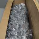 7.5 ft. Hinged Unlit Artificial Silver Tinsel Christmas Tree Holiday with 1258 Tips